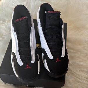 NWOT Air Jordan 14 Retro (GS) White/Varsity Red-Black